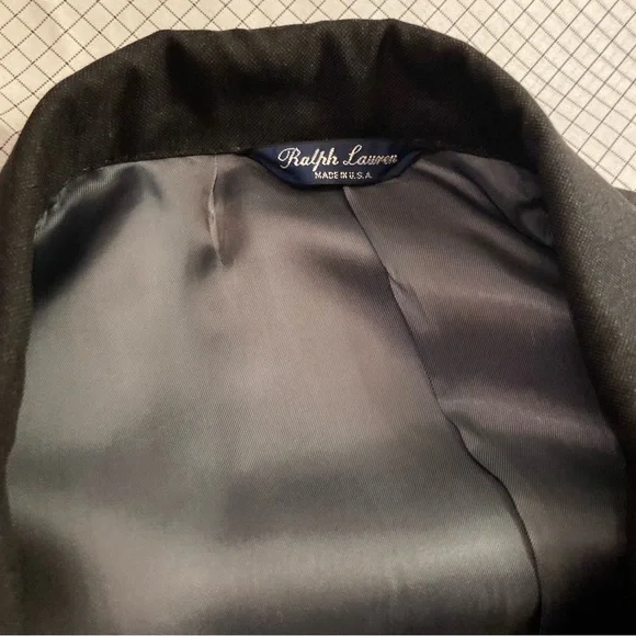 Ralph Lauren mens suit charcoal wool notched lapel excellent preloved condition